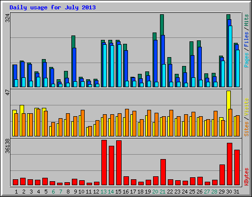 Daily usage for July 2013