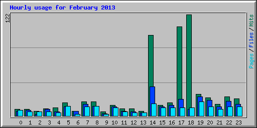 Hourly usage for February 2013