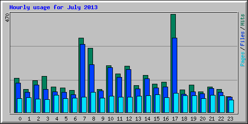Hourly usage for July 2013