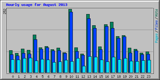 Hourly usage for August 2013