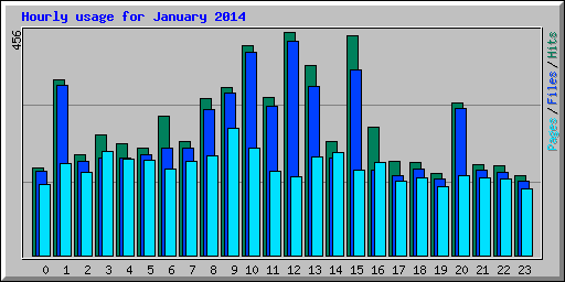 Hourly usage for January 2014