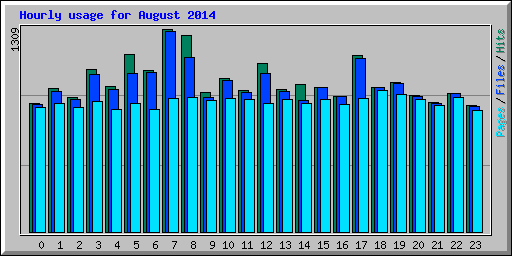Hourly usage for August 2014