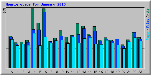 Hourly usage for January 2015