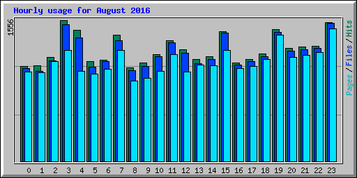 Hourly usage for August 2016