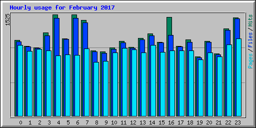 Hourly usage for February 2017
